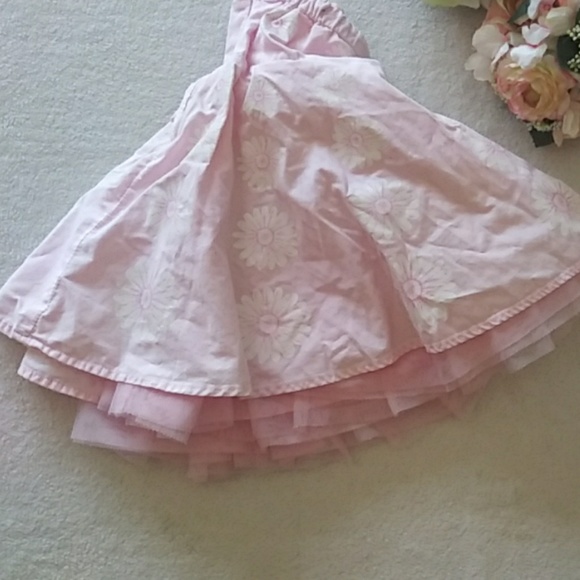 Pink daisy sequin circle skirt adjustable waist - Picture 4 of 7